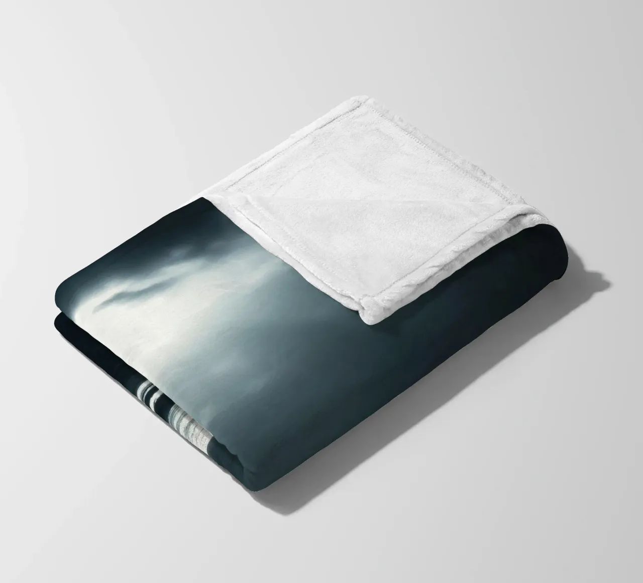 Serene nighttime ocean view illuminated by bright moonlight fleece blanket by DesignDoodle