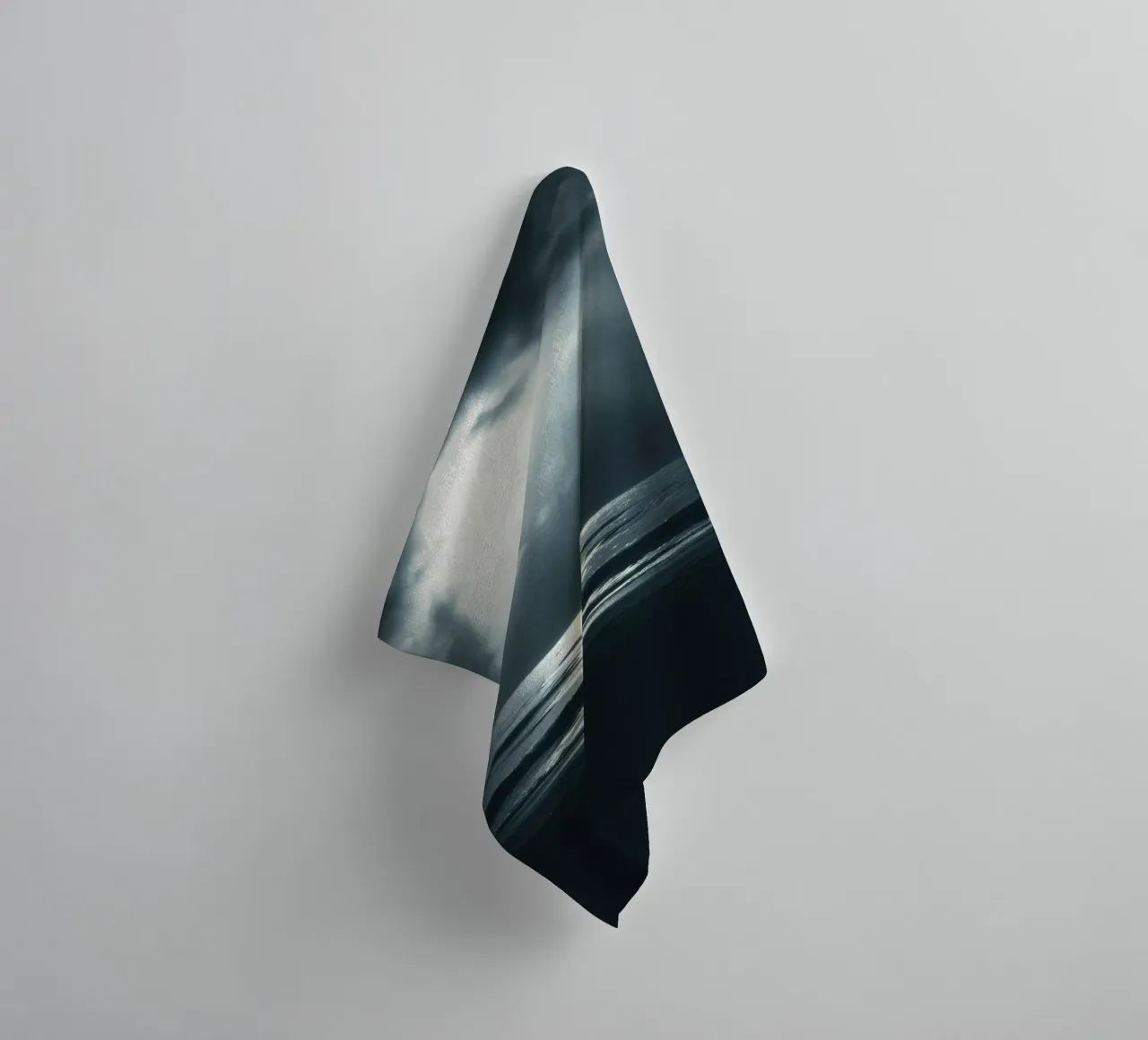Serene nighttime ocean view illuminated by bright moonlight towel by DesignDoodle