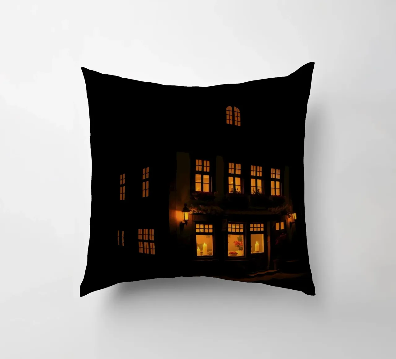 Serata accogliente in una casa di charme con luci calde e splendenti cuscino da DesignDoodle