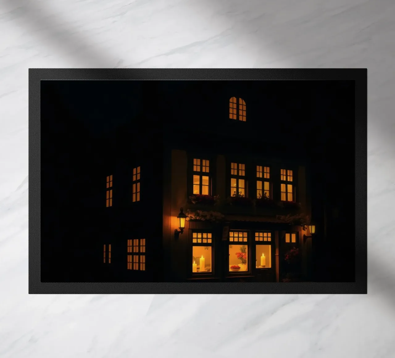 Serata accogliente in una casa di charme con luci calde e splendenti zerbino da DesignDoodle