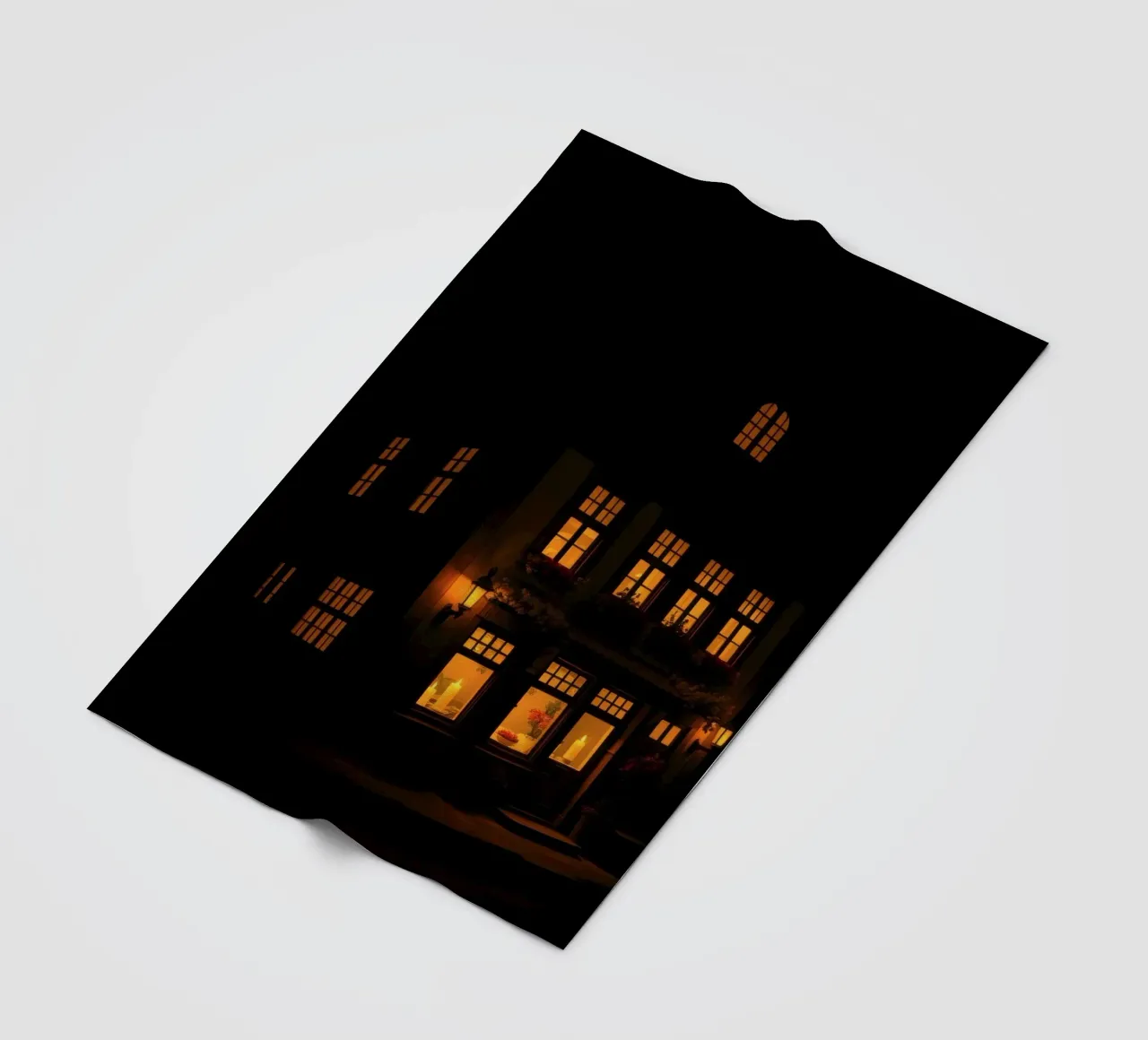 Serata accogliente in una casa di charme con luci calde e splendenti coperta in pile da DesignDoodle