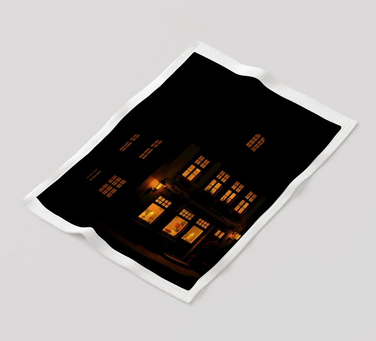 Serata accogliente in una casa di charme con luci calde e splendenti coperta in pile da DesignDoodle