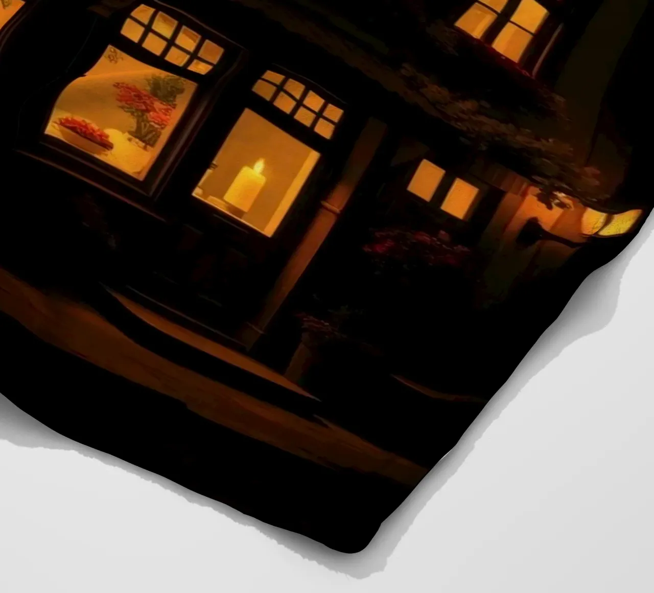 Serata accogliente in una casa di charme con luci calde e splendenti coperta in pile da DesignDoodle