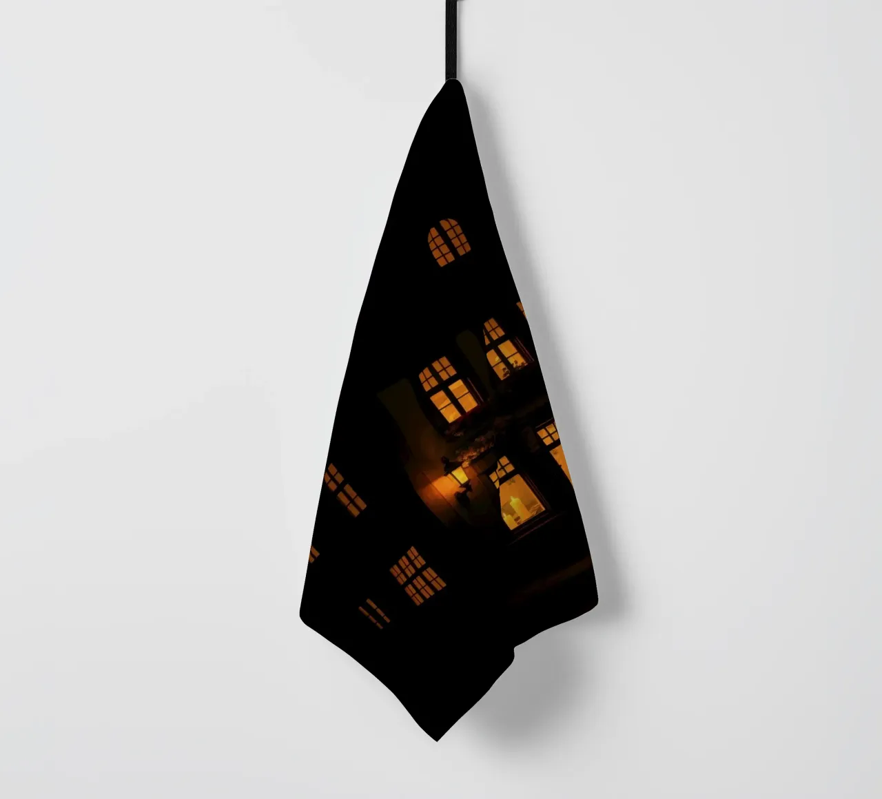 Serata accogliente in una casa di charme con luci calde e splendenti canovaccio da cucina da DesignDoodle