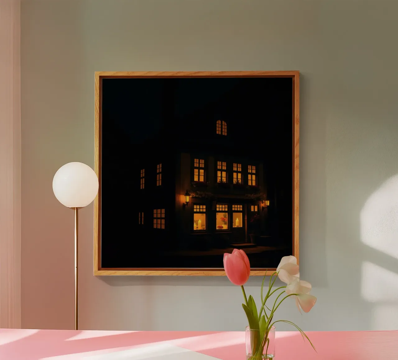 Serata accogliente in una casa di charme con luci calde e splendenti plexiglass da DesignDoodle