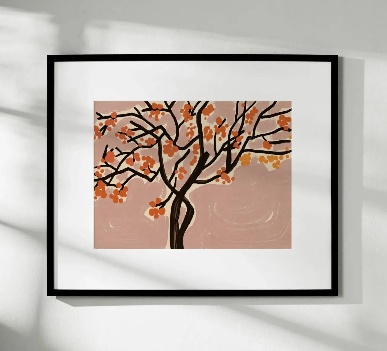 Fiori di pesco poster con telaio in alluminio da Little Dean
