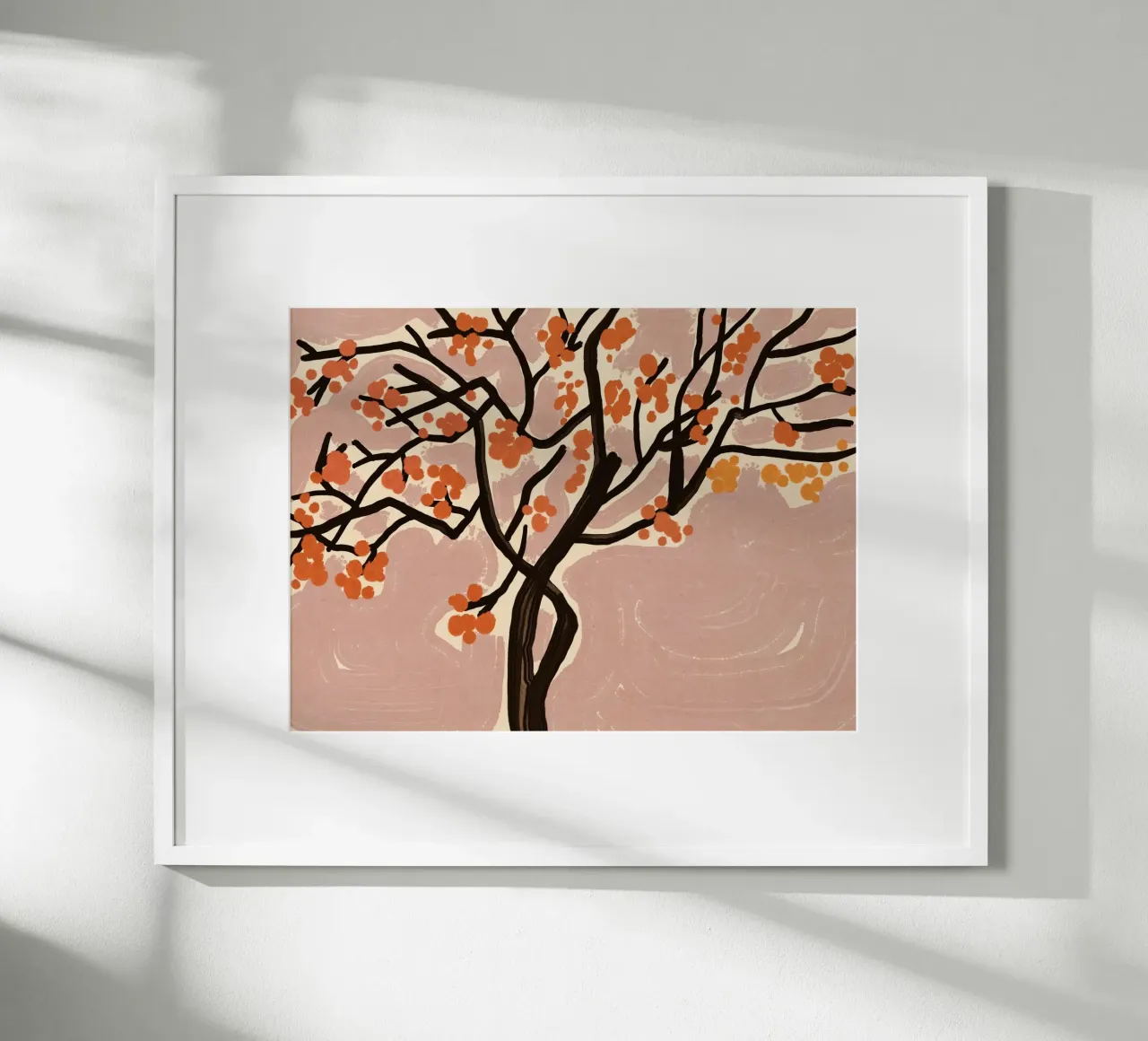 Fiori di pesco poster con telaio in alluminio da Little Dean