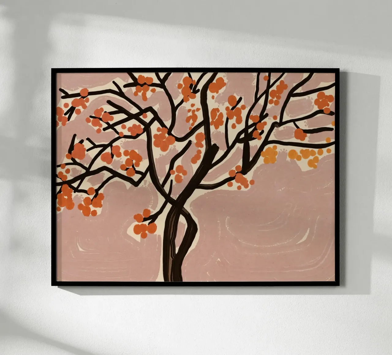 Fiori di pesco poster con telaio in alluminio da Little Dean