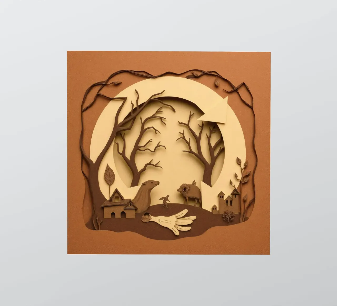 Creative paper art depicting a calm forest landscape sticker by DesignDoodle