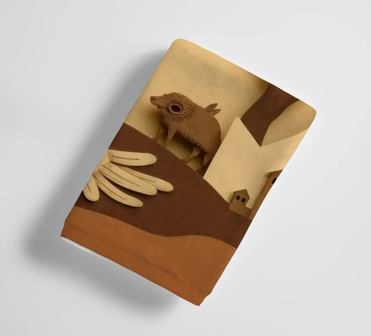 Creatieve papierkunst met een rustig boslandschap badhanddoek van DesignDoodle