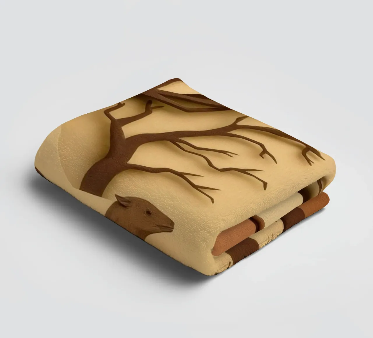 Creatieve papierkunst met een rustig boslandschap badhanddoek van DesignDoodle