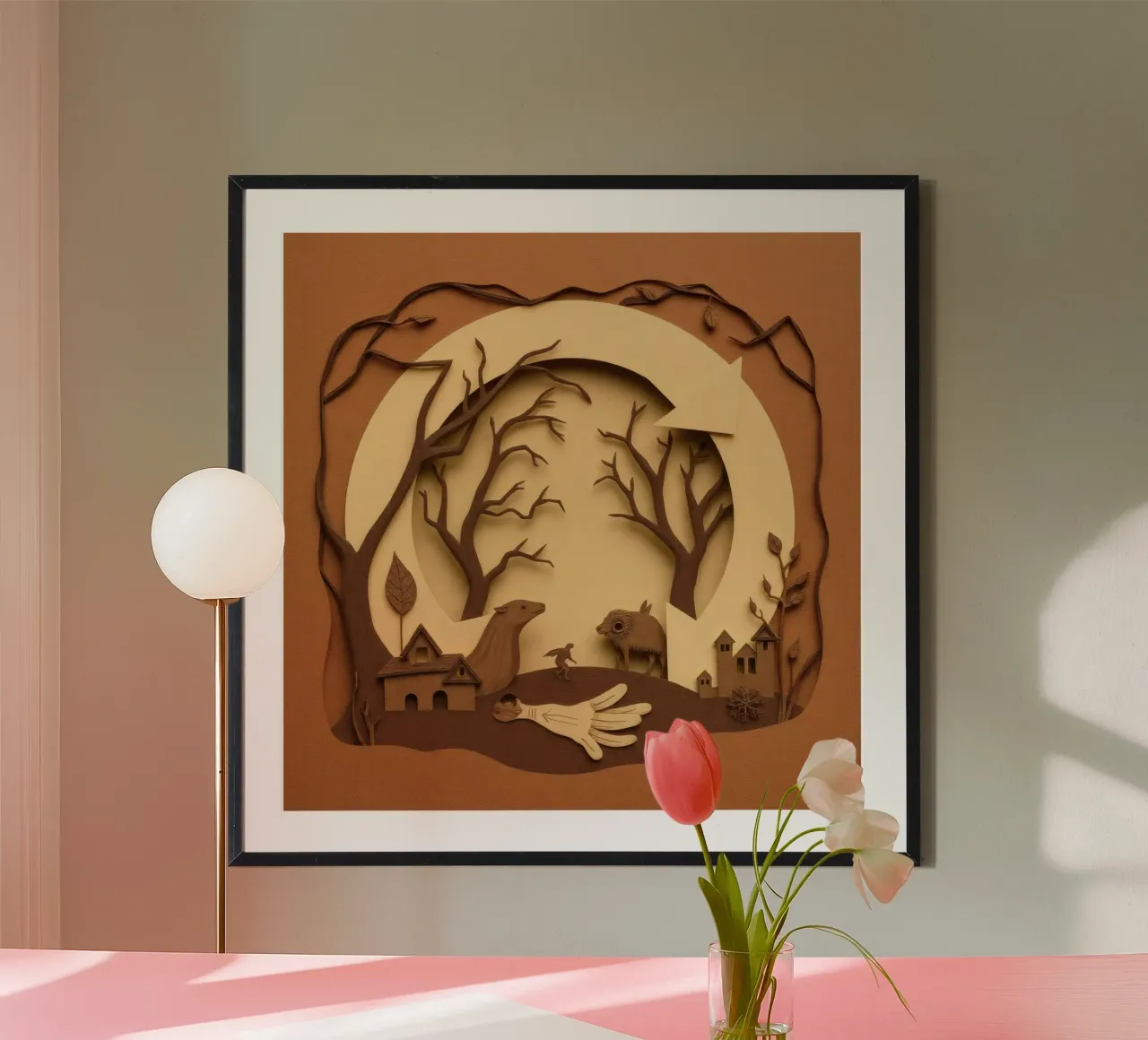 Creatieve papierkunst met een rustig boslandschap hahnemühle van DesignDoodle