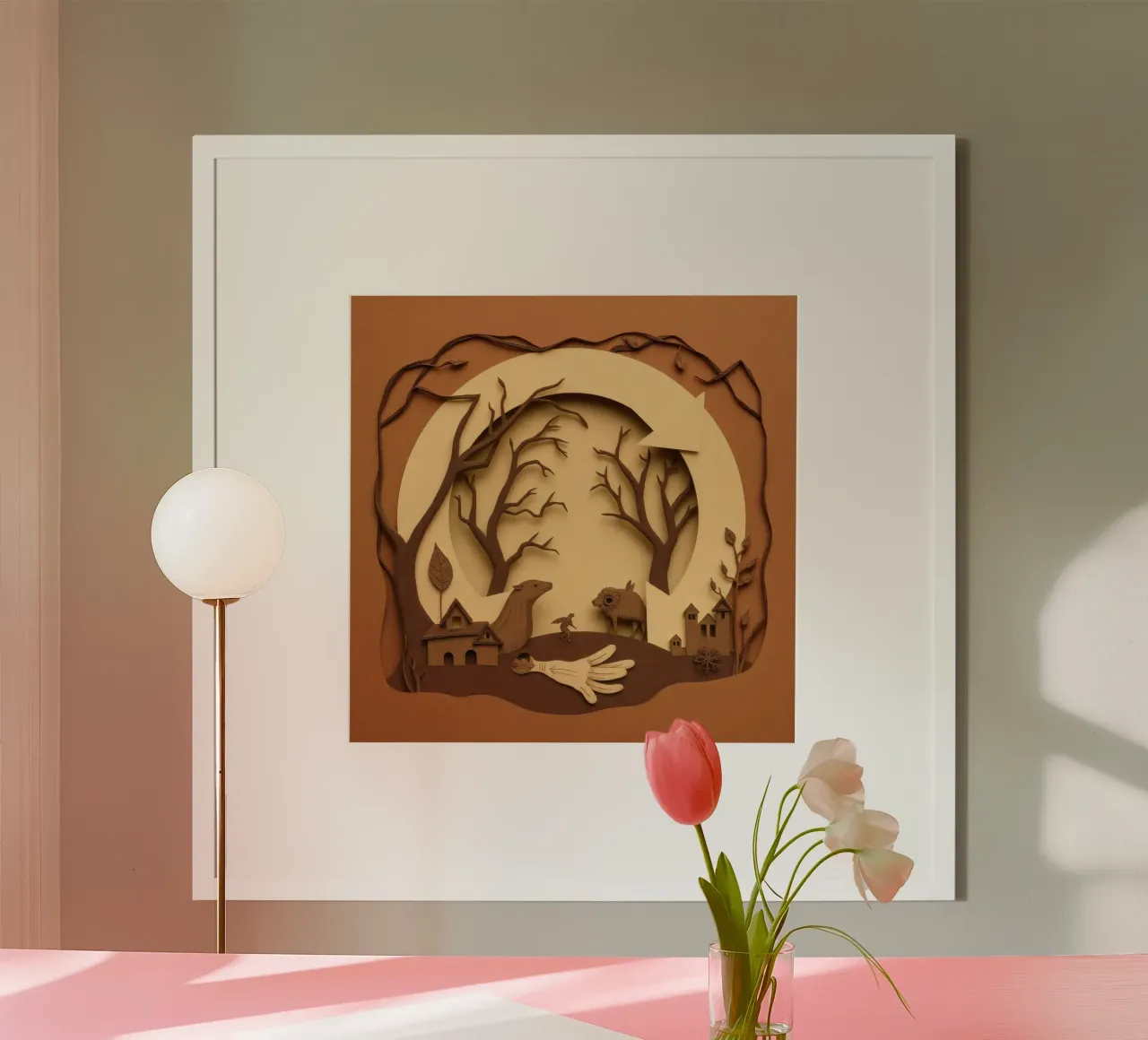 Creatieve papierkunst met een rustig boslandschap hahnemühle van DesignDoodle