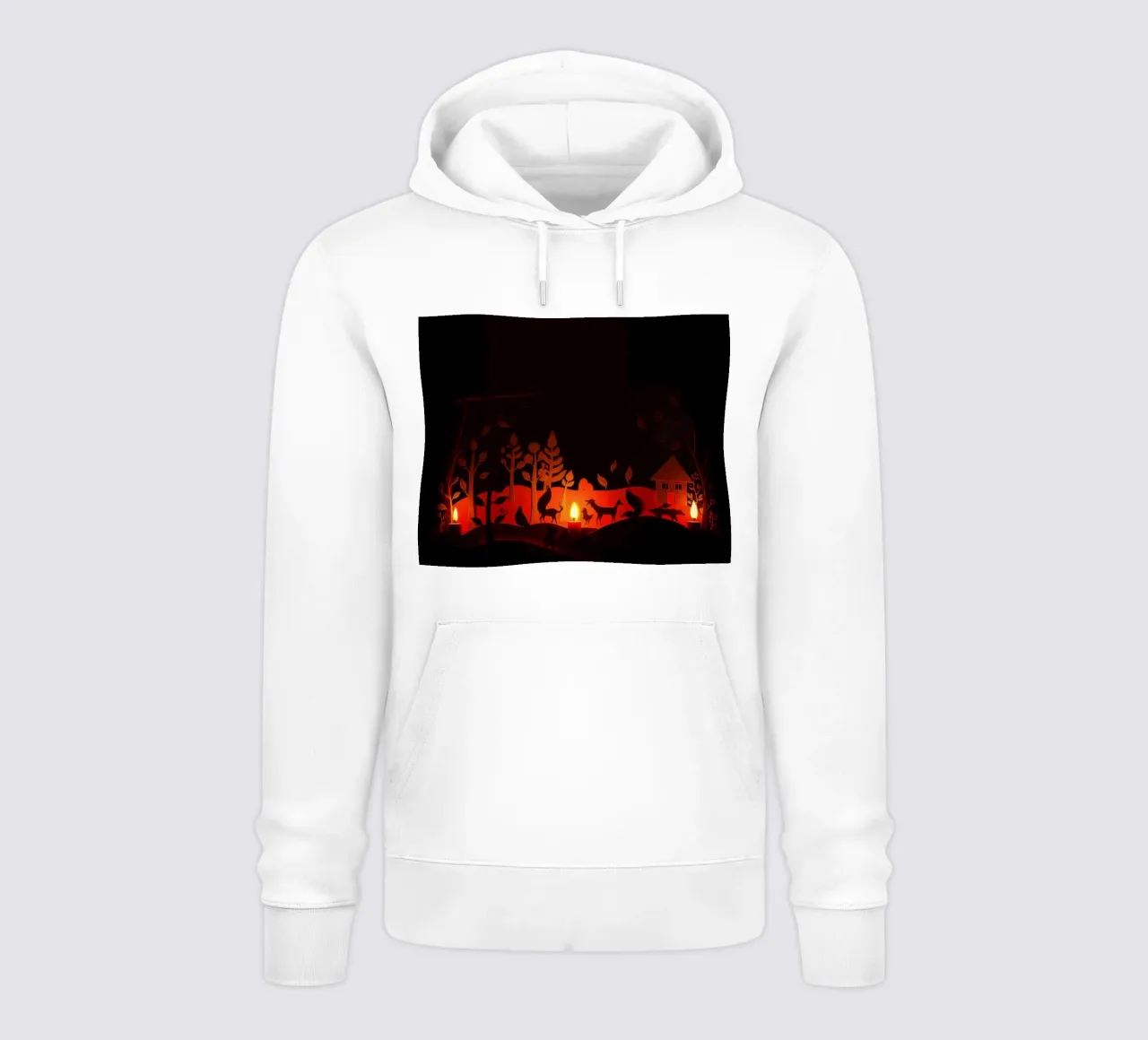 Colorful paper animals cutouts create calm night scene hoodie by DesignDoodle