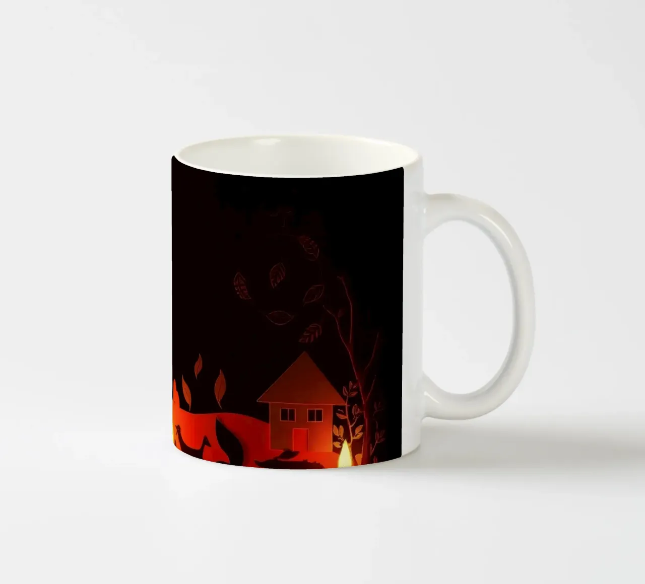Colorful paper animals cutouts create calm night scene ceramic mug by DesignDoodle