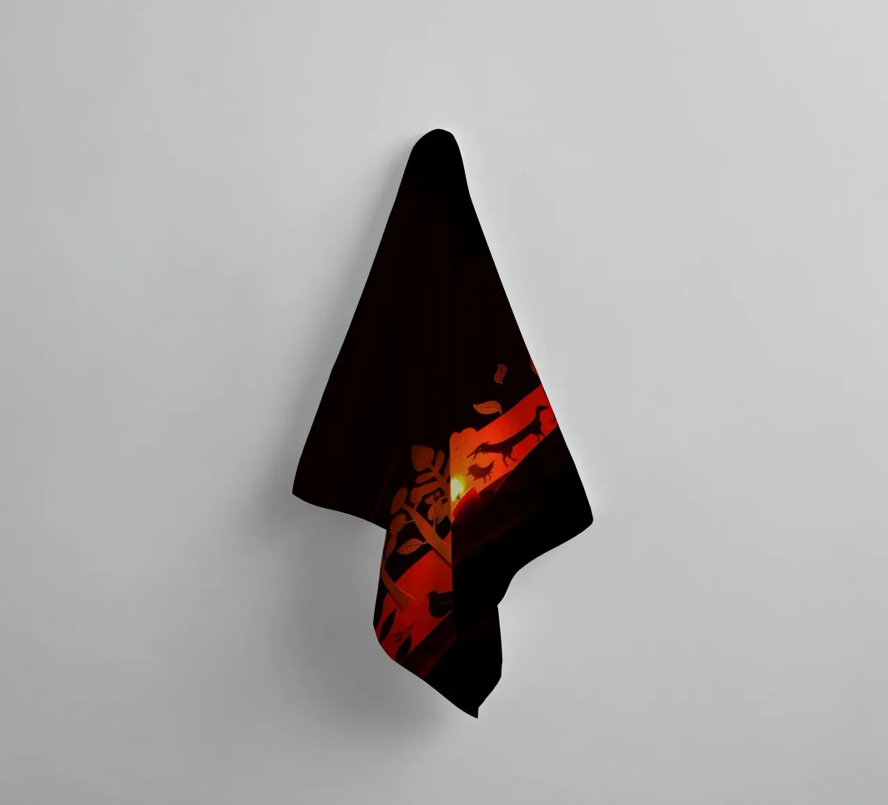 Des animaux colorés en papier découpé créent une scène nocturne calme. serviette de bain de DesignDoodle