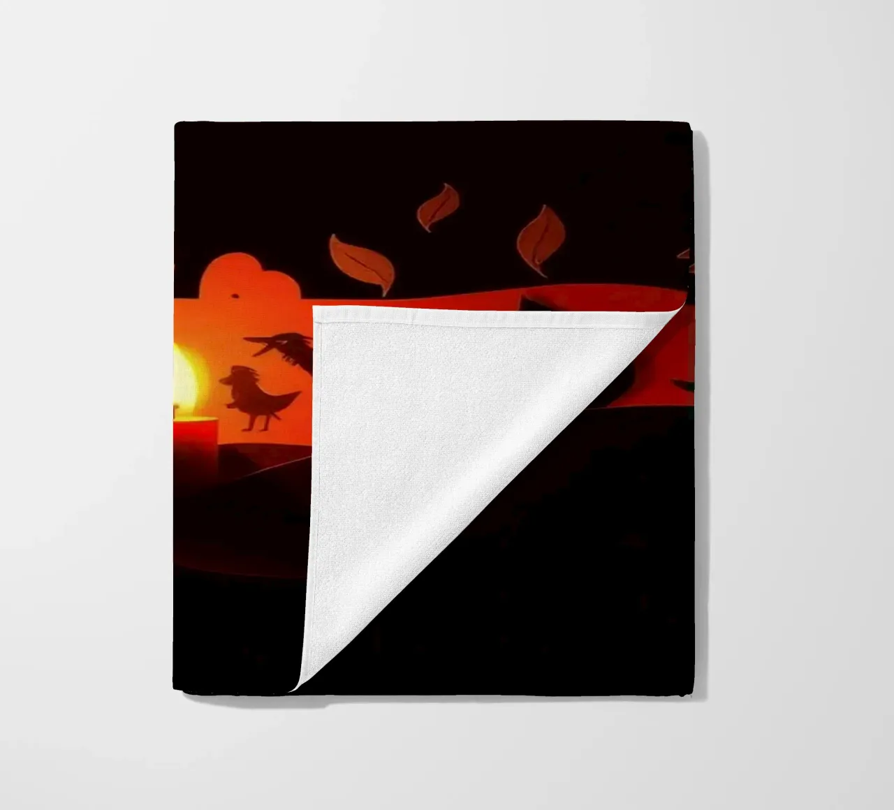 Colorful paper animals cutouts create calm night scene beach towel by DesignDoodle