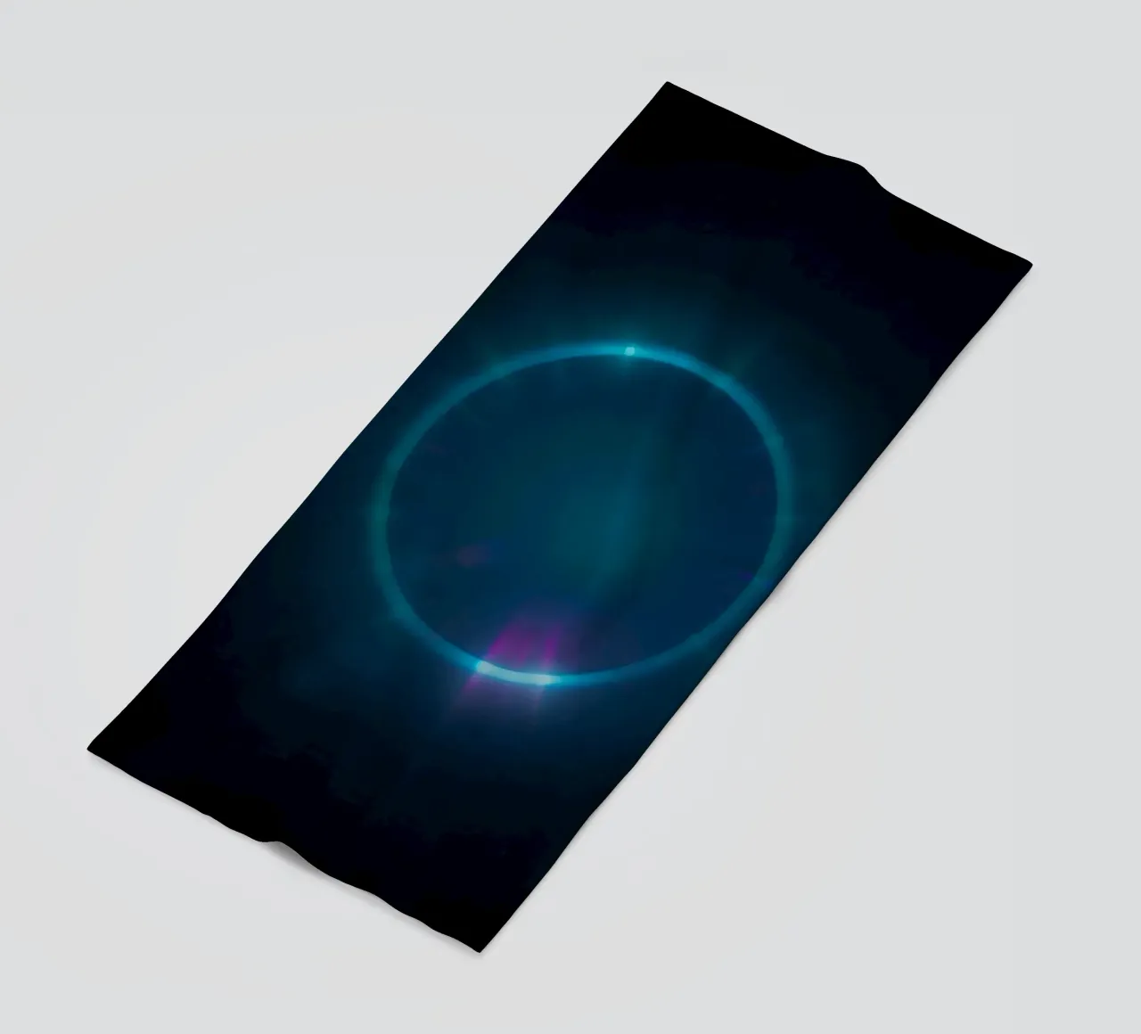 Celestial light display showcasing vibrant colors and patter beach towel by DesignDoodle