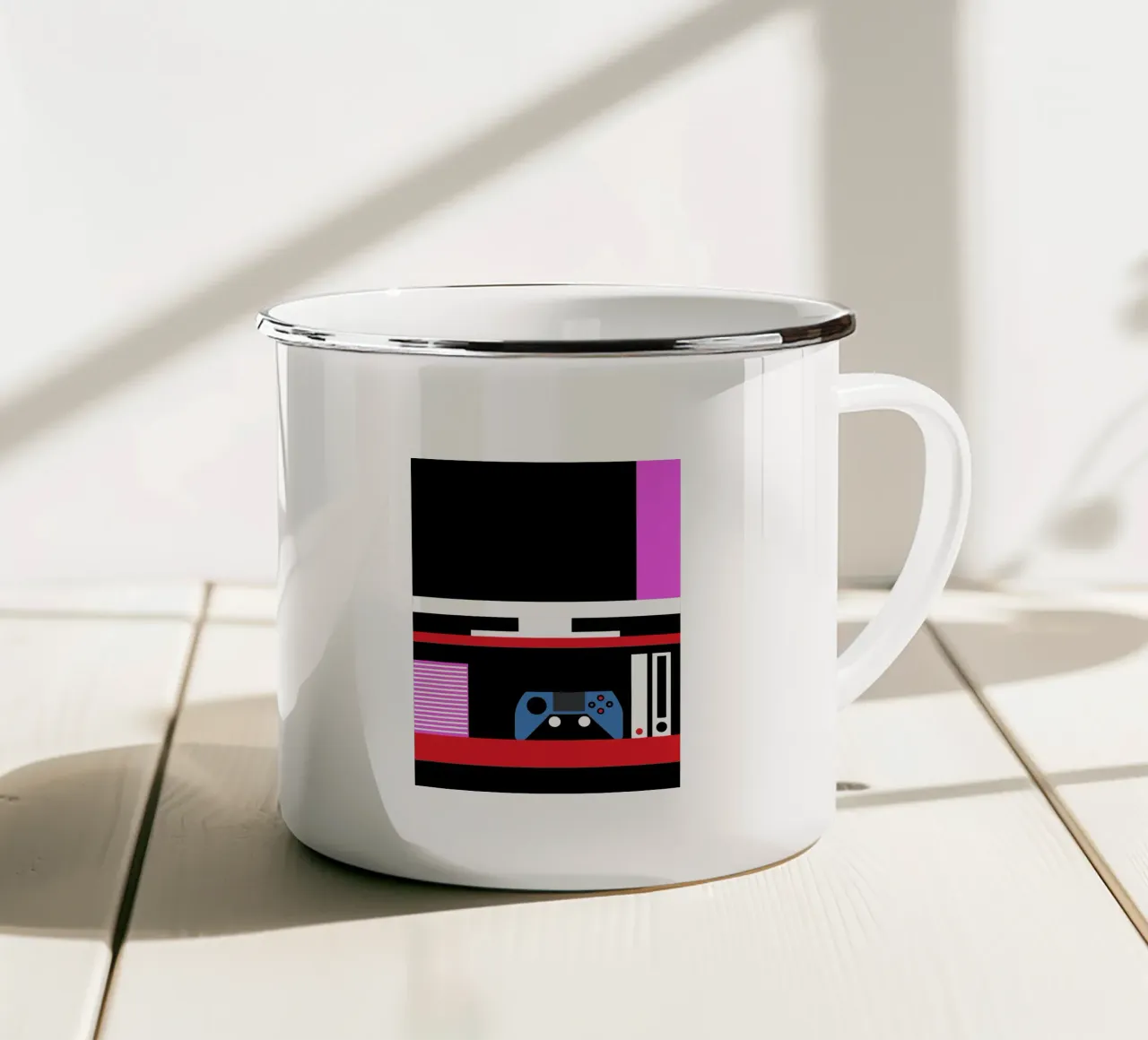 Console Game enamel mug by LOOK DIFFERENT