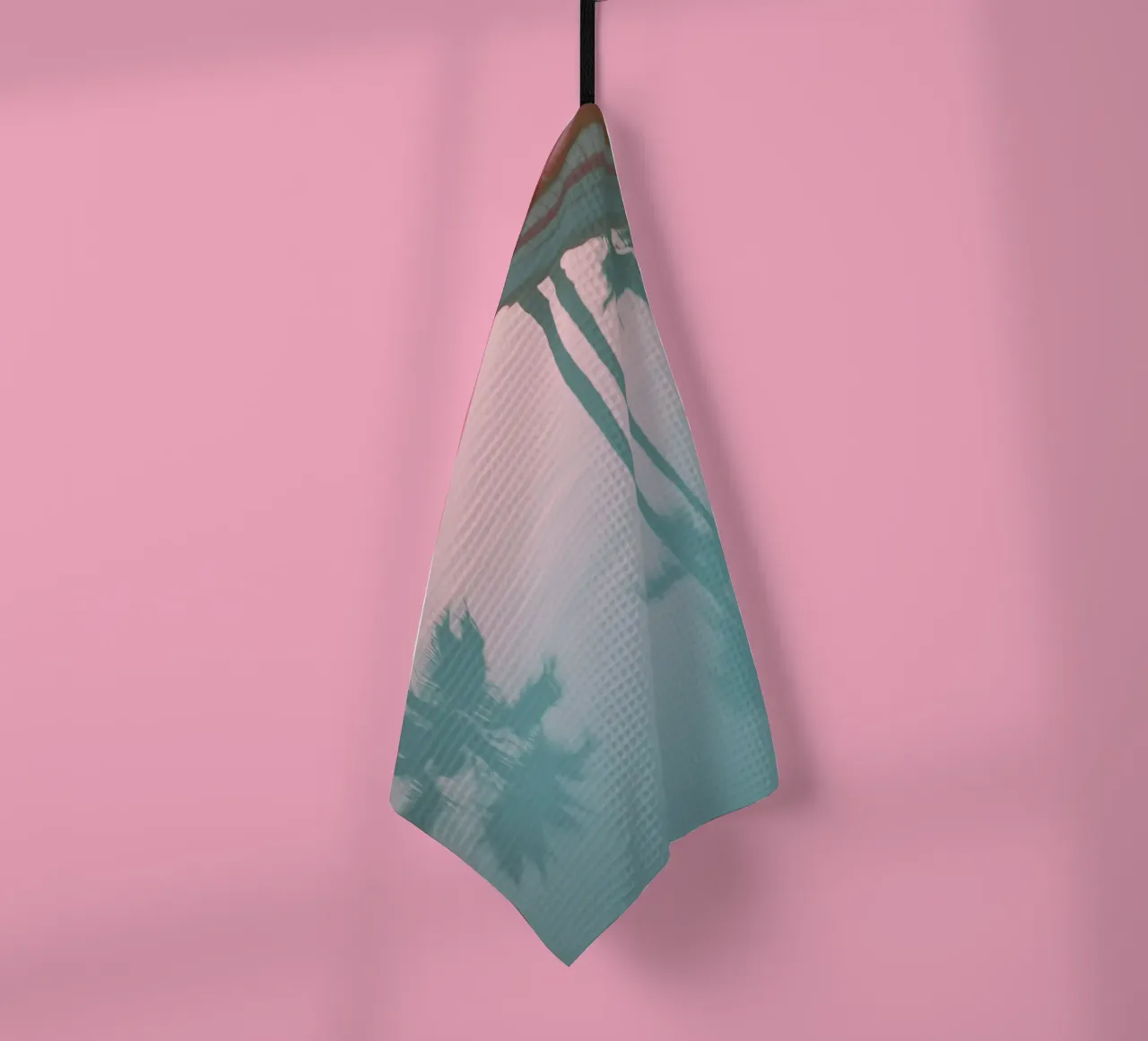 USA SérIA I Reflections of palm trees at the pool and a pink sky tea towel by Julie Travel Photography