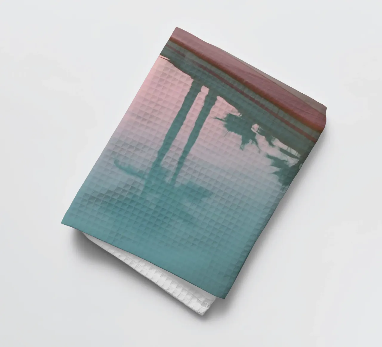 USA SérIA I Reflections of palm trees at the pool and a pink sky tea towel by Julie Travel Photography