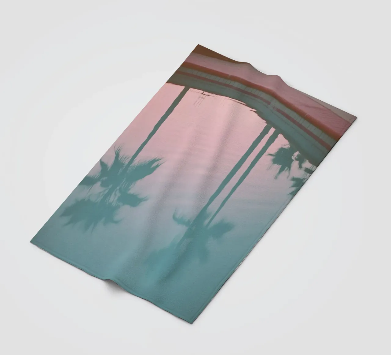 USA SérIA I Reflections of palm trees at the pool and a pink sky fleece blanket by Julie Travel Photography