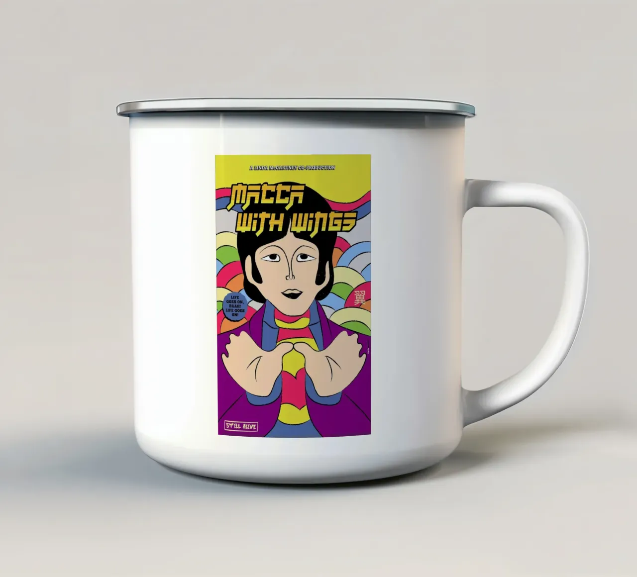 Macca With Wings tazza in smalto da Rafa Gomes