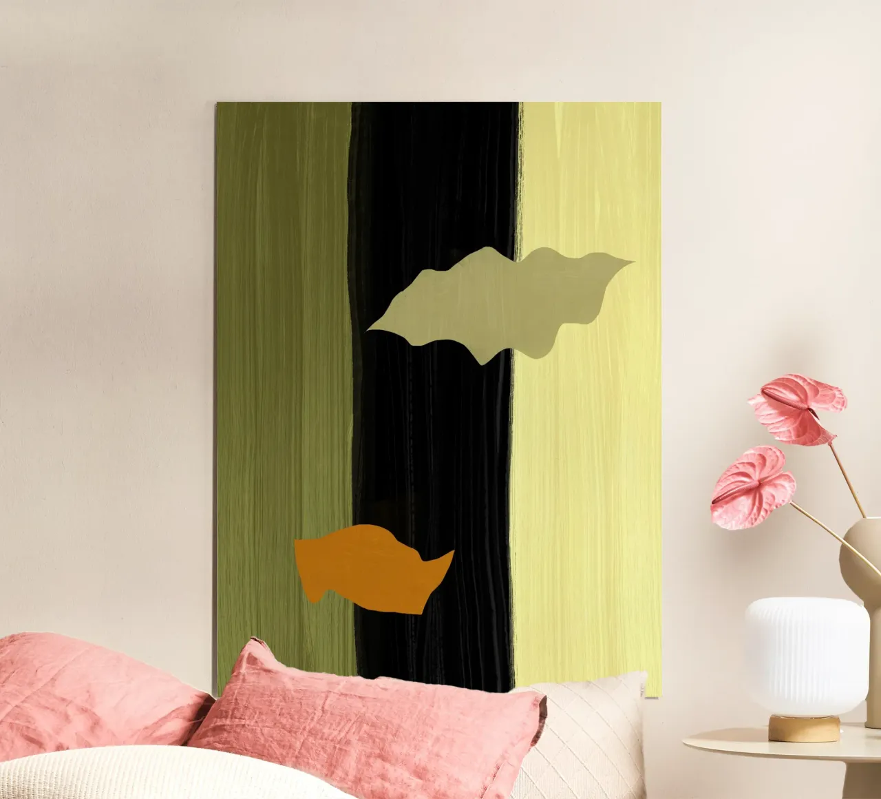 Großes abstraktes Gemälde - Drei Streifen Poster von Little Dean