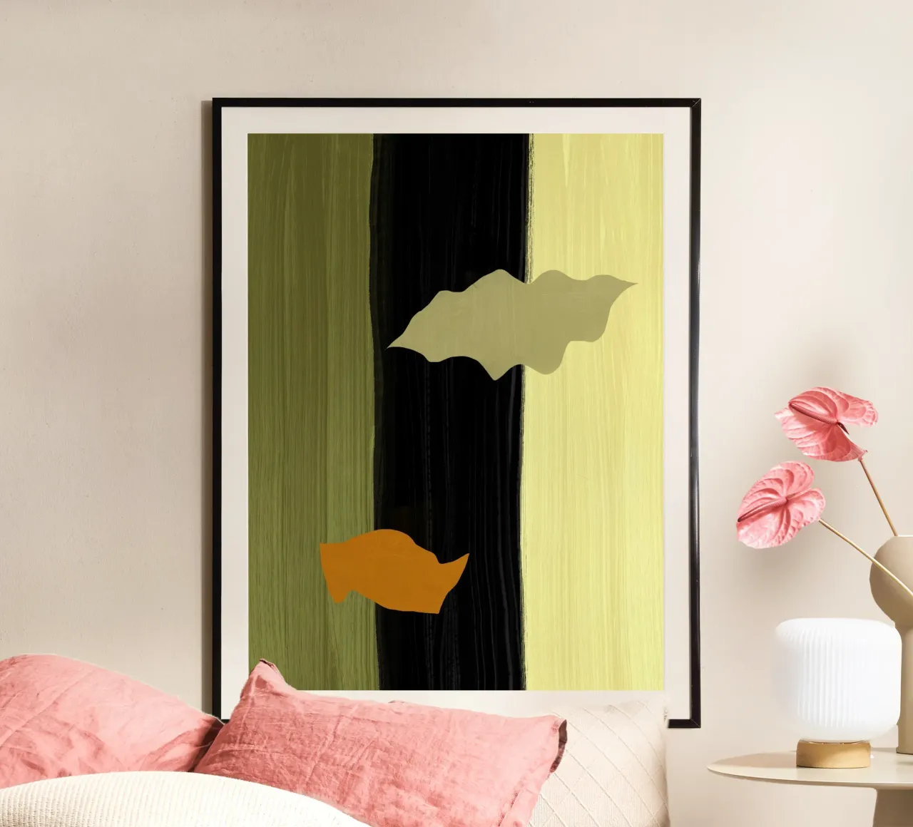 Großes abstraktes Gemälde - Drei Streifen Poster von Little Dean
