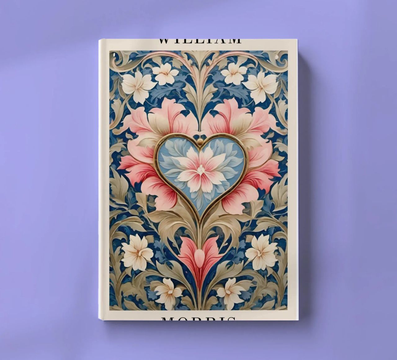 william morris-fleur et feuilles symétriques en forme de cœur carnet de notes de Art Crew Kbm