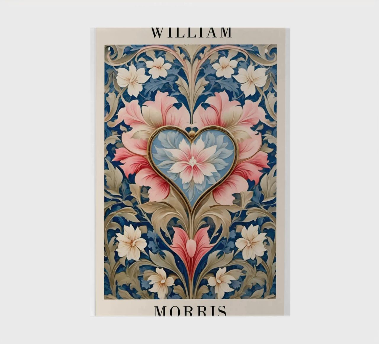 william morris-fleur et feuilles symétriques en forme de cœur carnet de notes de Art Crew Kbm