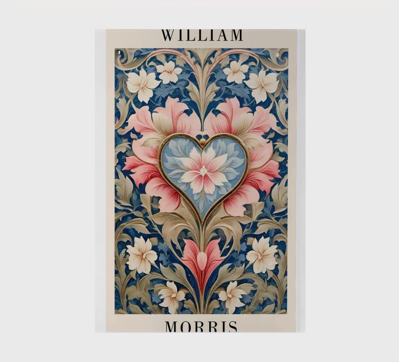 william morris-fleur et feuilles symétriques en forme de cœur carnet de notes de Art Crew Kbm