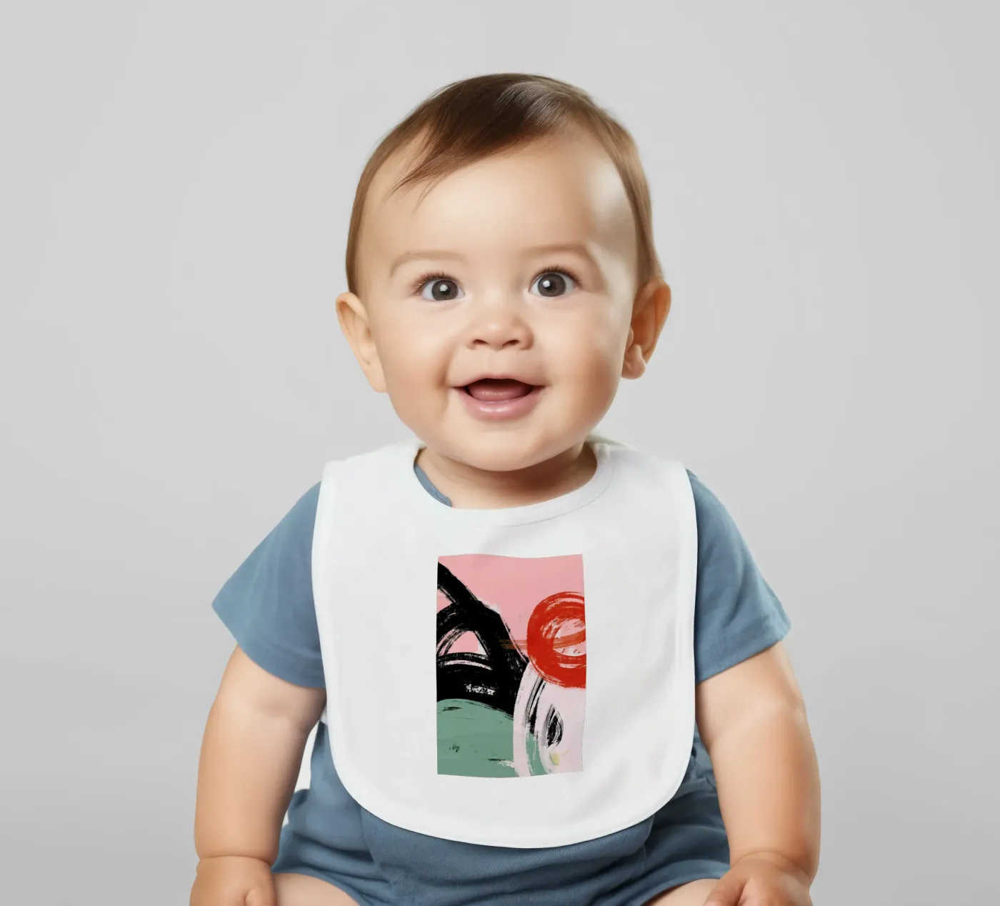 Brushed baby bib by Jilli Darling Art