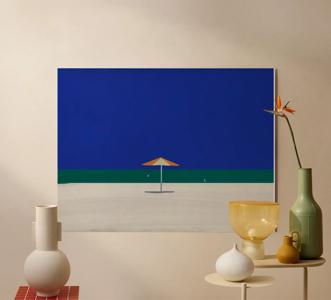 Gabbiano e ombrellone 02 plexiglass da Little Dean