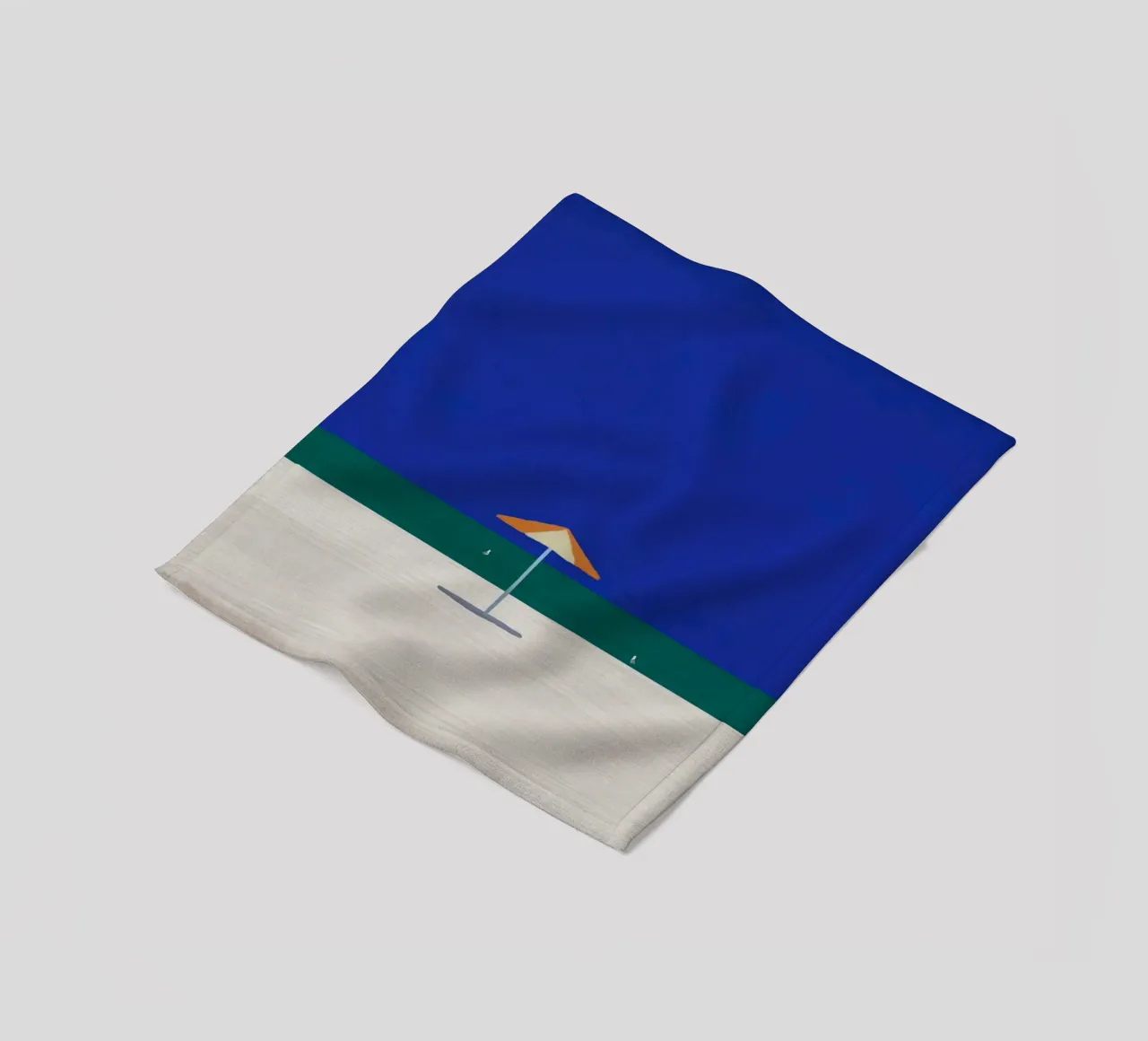 Gabbiano e ombrellone 02 coperta in pile da Little Dean