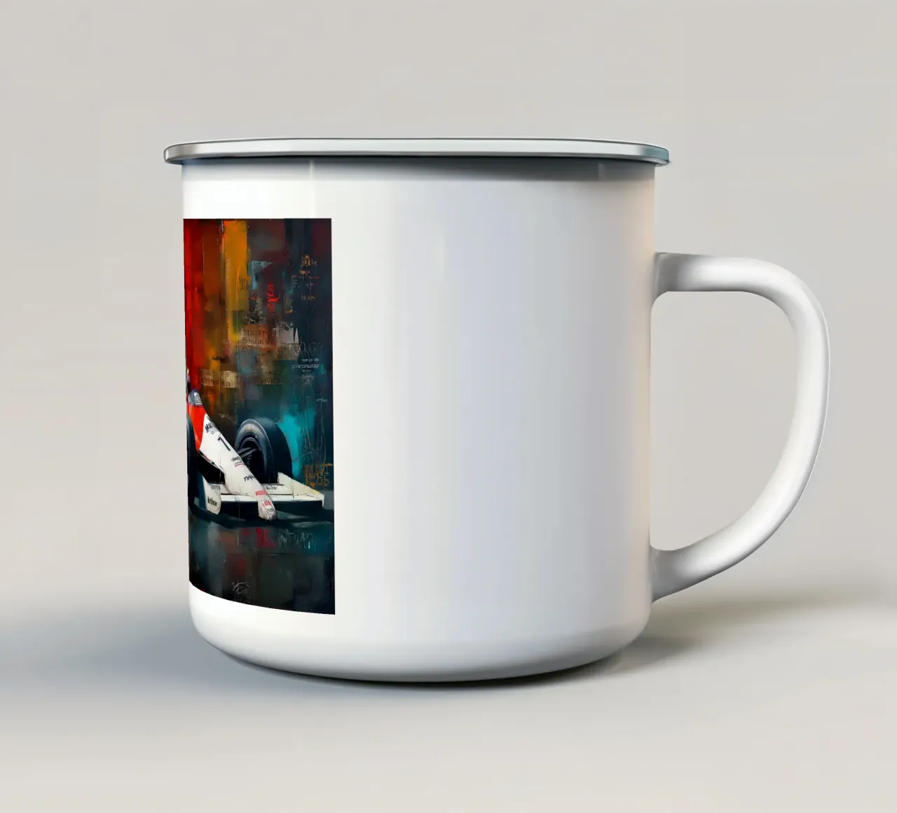 Leggenda in pista tazza in smalto da M-Ulrich-Digital Art