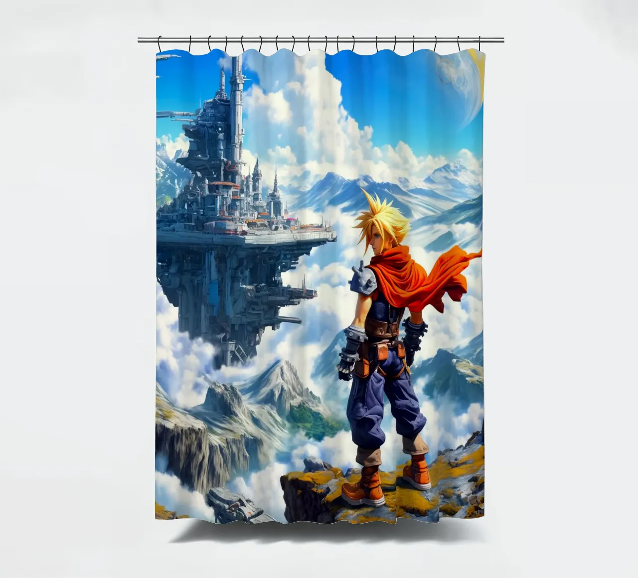 Cloud Strife Final Fantasy VII tenda da doccia da Fleur de Lys
