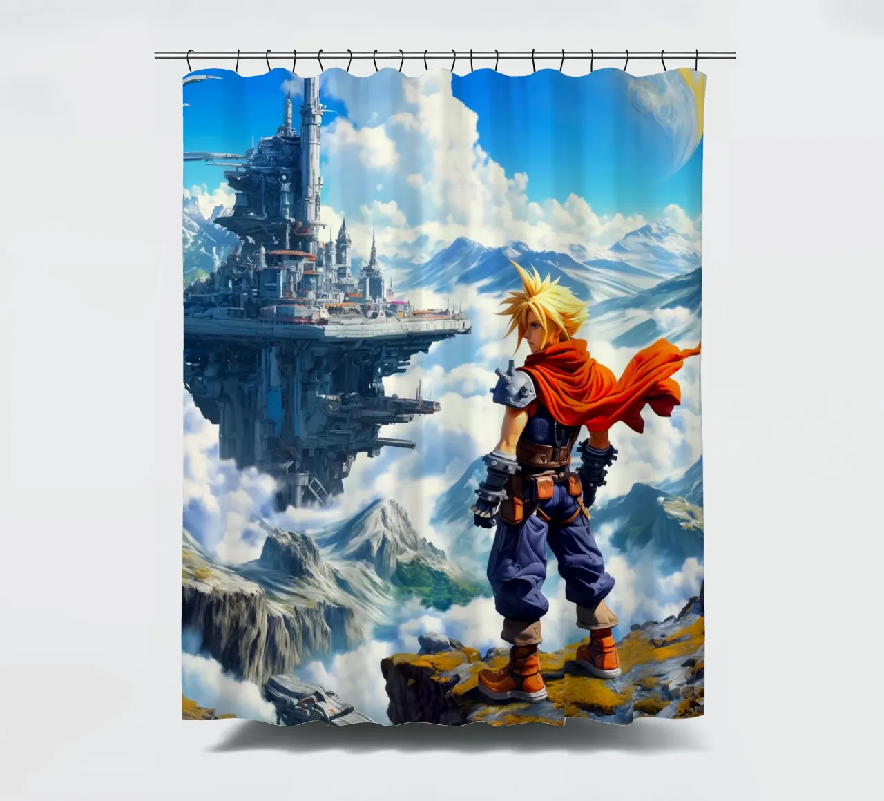 Cloud Strife Final Fantasy VII tenda da doccia da Fleur de Lys
