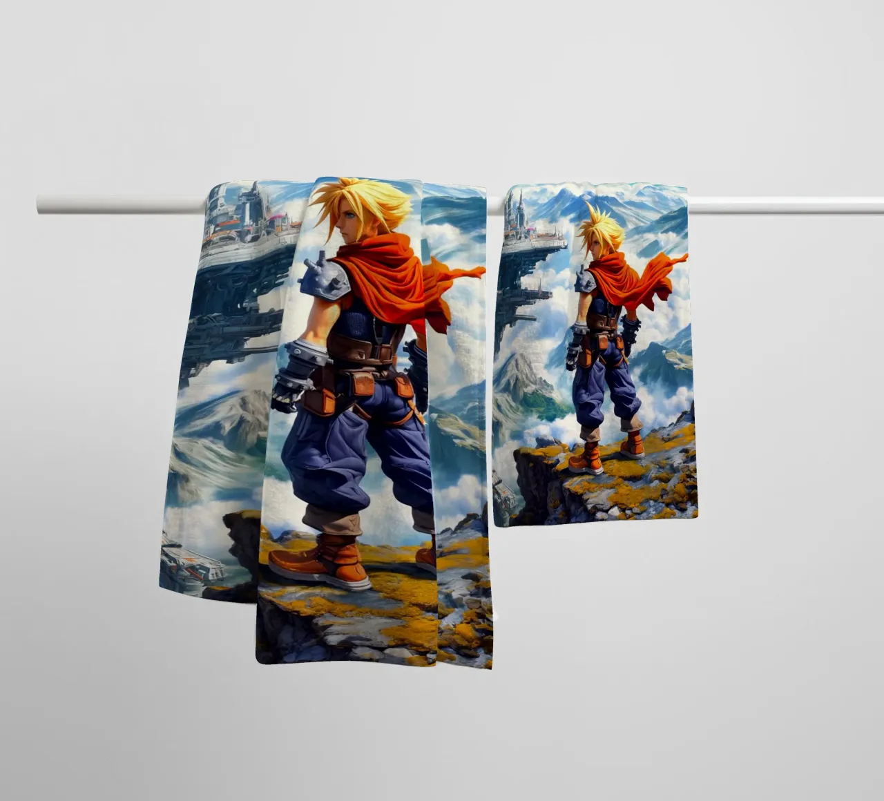 Cloud Strife Final Fantasy VII asciugamano da bagno da Fleur de Lys