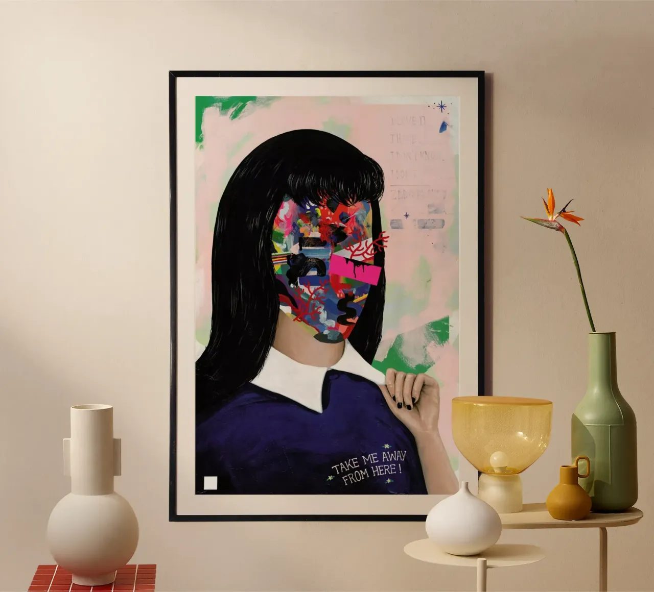 Take Me Away From Here poster con telaio in legno da Famous When Dead