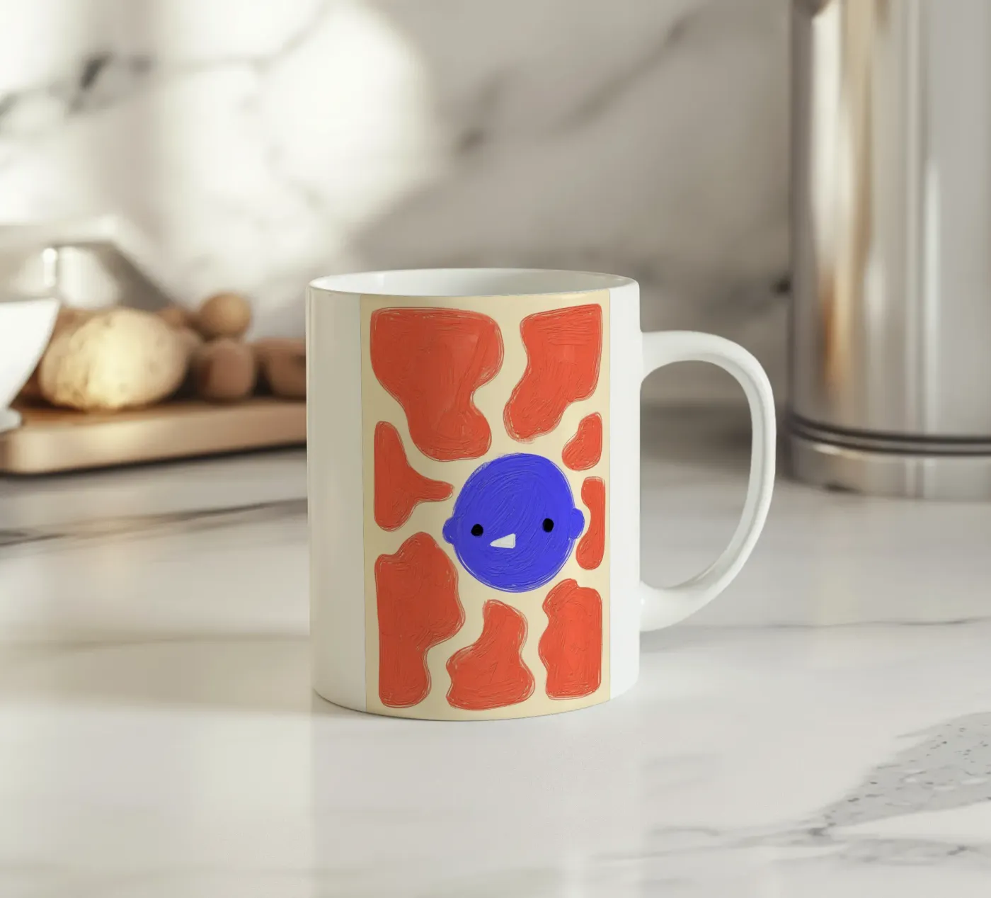 Face ceramic mug by Johannes Lott Illustration