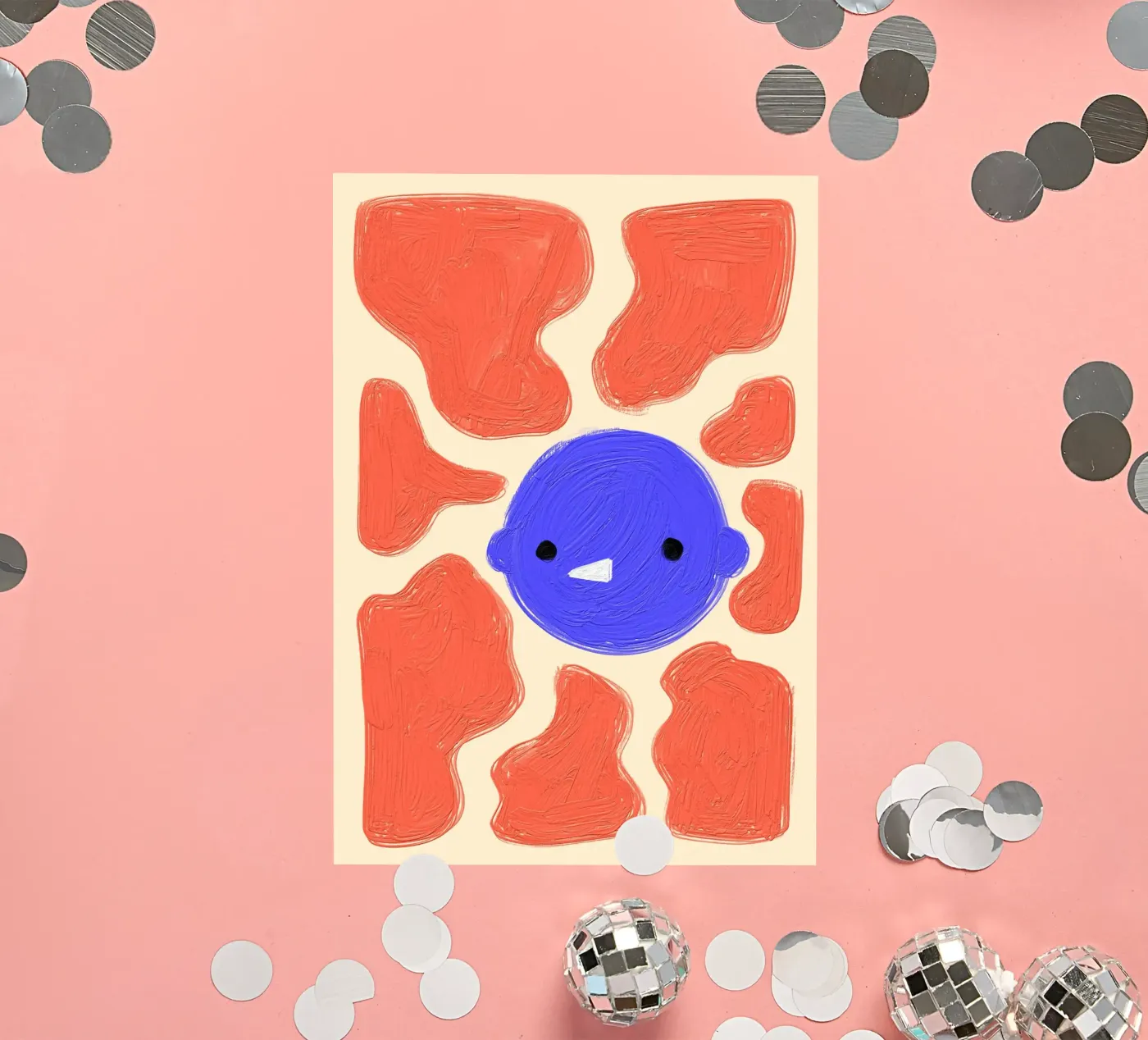 Face sticker by Johannes Lott Illustration