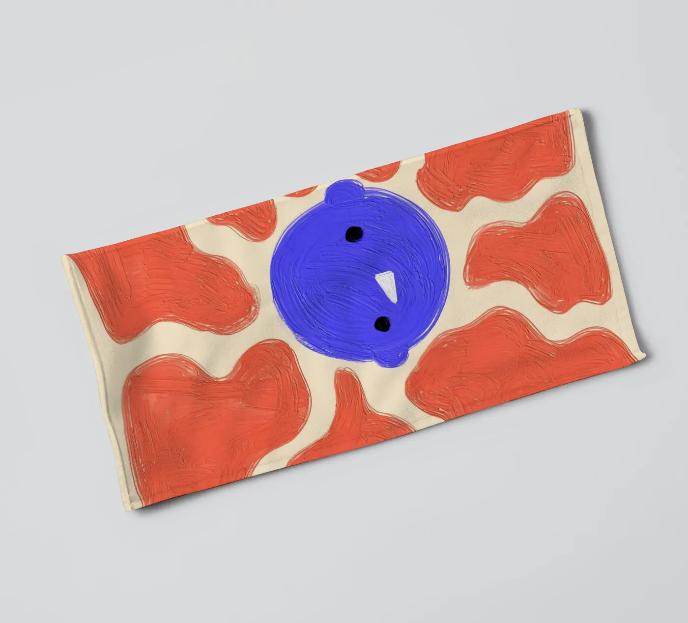 Face badhanddoek van Johannes Lott Illustration