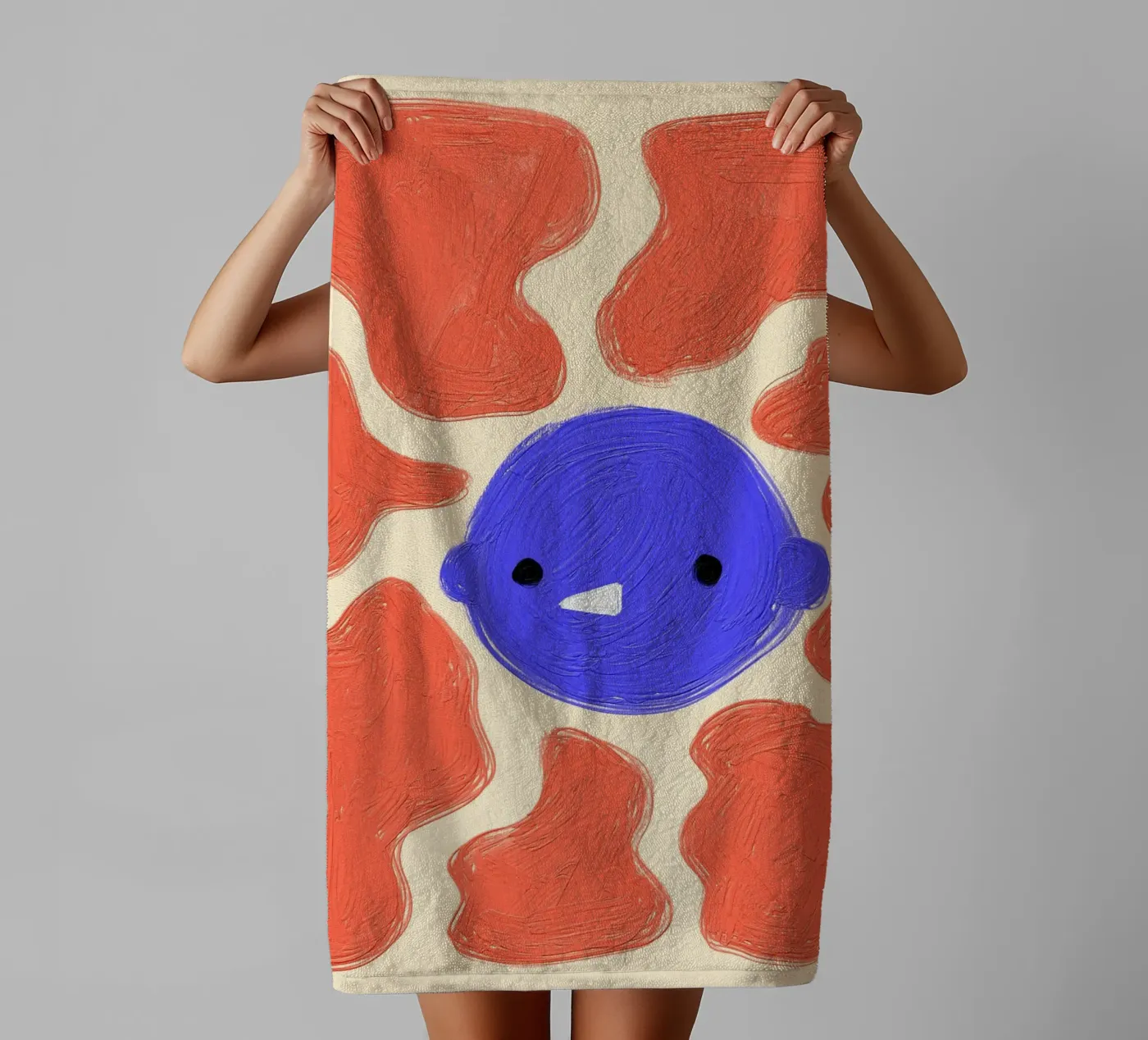 Face badhanddoek van Johannes Lott Illustration