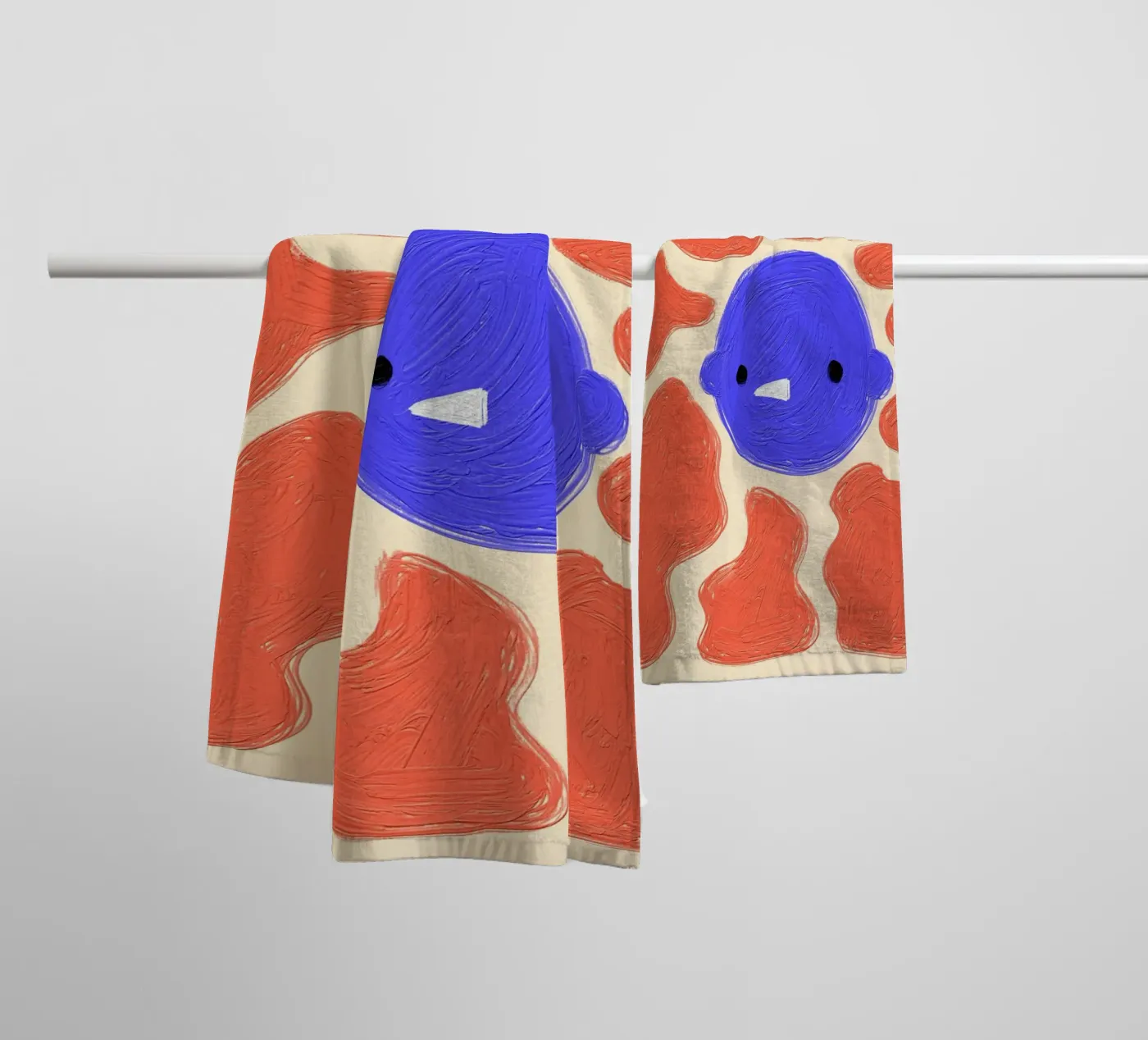 Face badhanddoek van Johannes Lott Illustration