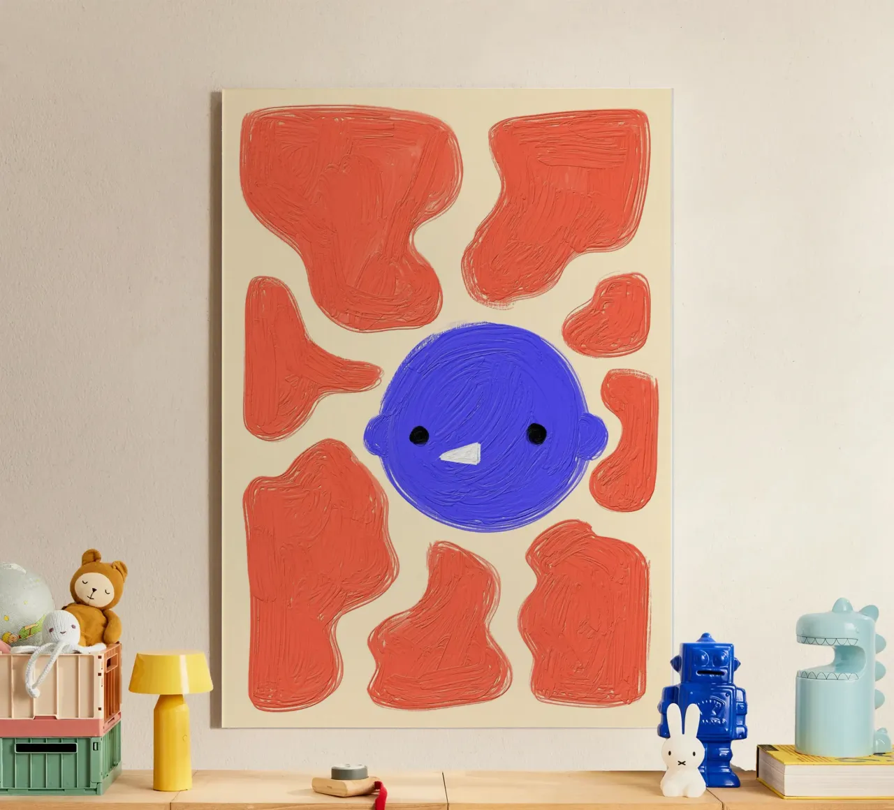 Face acryl van Johannes Lott Illustration