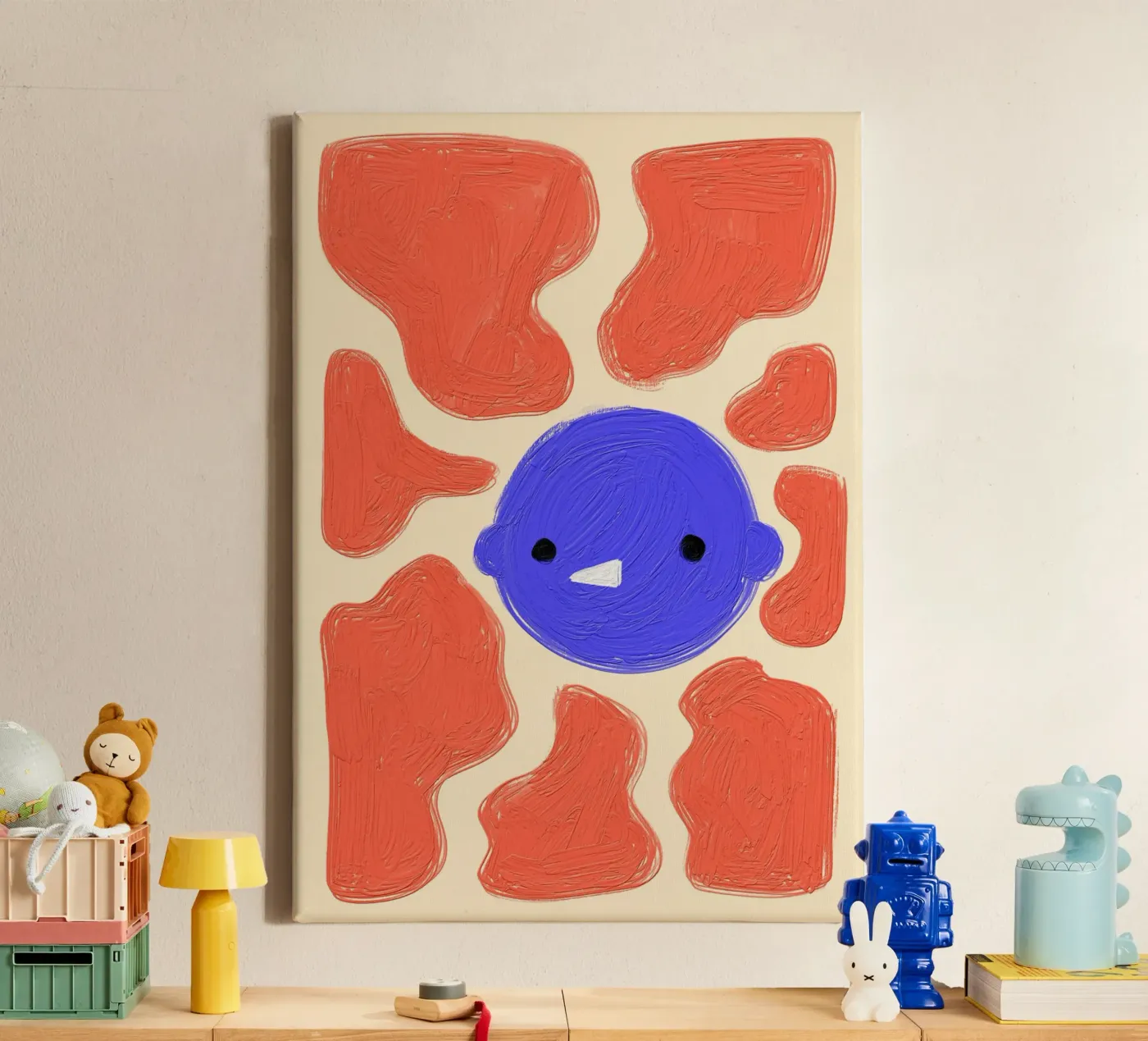 Face canvas van Johannes Lott Illustration