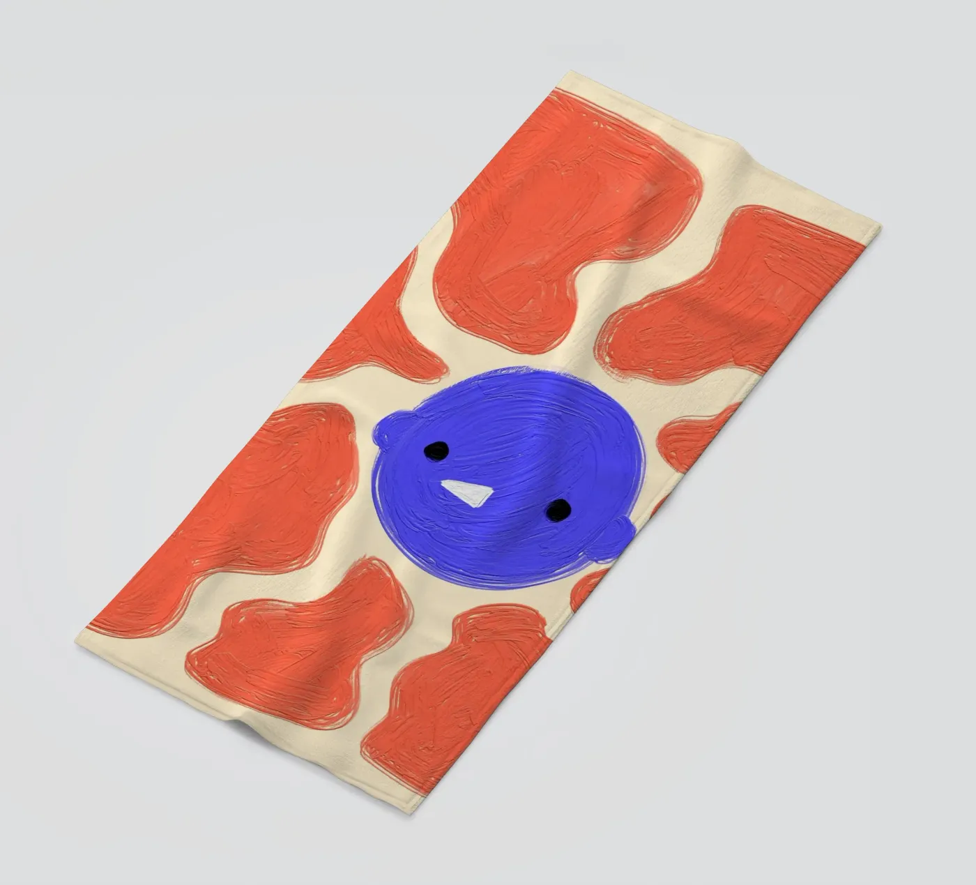 Face beach towel by Johannes Lott Illustration