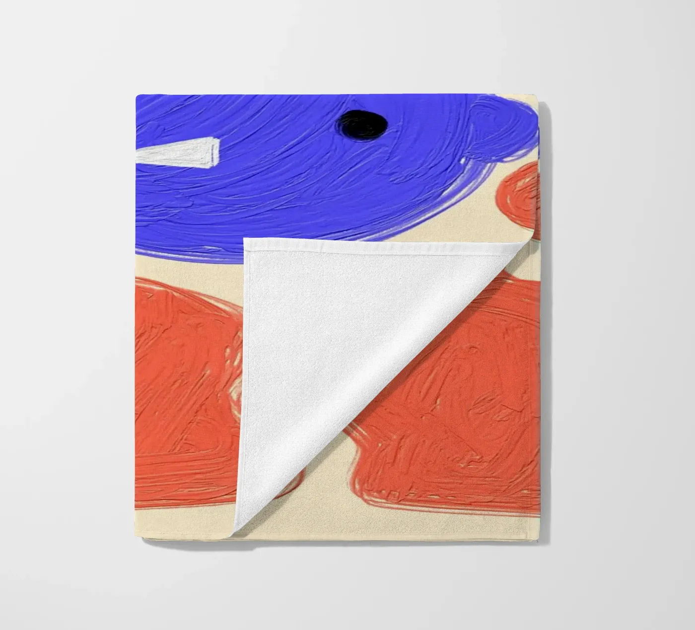 Face beach towel by Johannes Lott Illustration