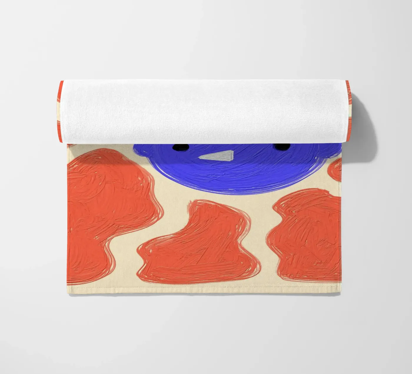 Face beach towel by Johannes Lott Illustration